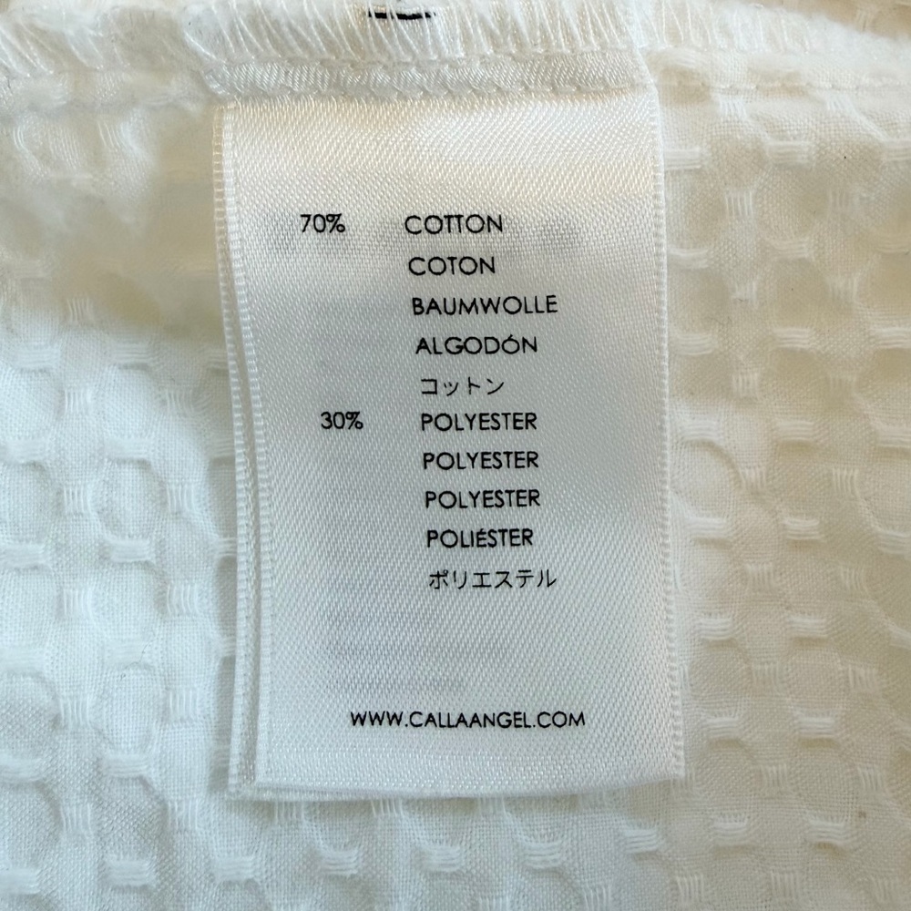 White Cotton French Bulldog Embroidered Robe by Calla Angel New York - Picture 9 of 9
